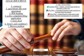 draft agreements, contracts, and draft any other legal document as well