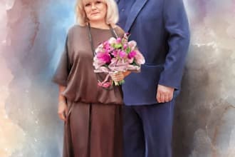 draw realistic digital oil painting portrait from your photo