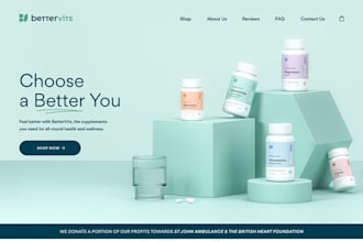 build vitamin supplement nutraceutical website, peptides sarms nootropics store