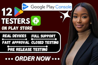 provide real 12 tester or 20 tester for google play console closed testing
