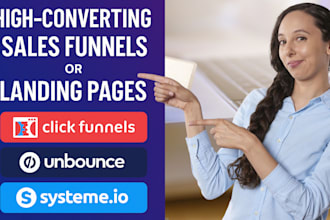 high converting sales funnels landing pages in clickfunnels unbounce systeme io