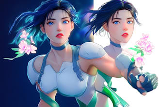 make javanese anime or manga art character illustration