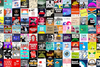 creative podcast cover art or unique podcast logo design