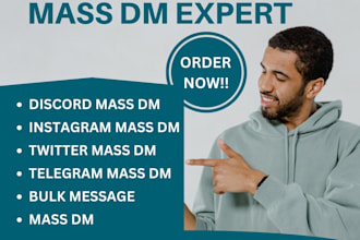 send mass dm to your targeted follower on fb, ig, tg, discord, page promotion