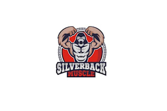 design creating sports training silver back muscle logo