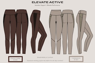 design custom womenswear activewear and loungewear fashion tech packs