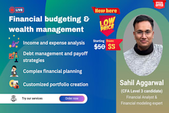 create complete budget planner, personal finances and modeling