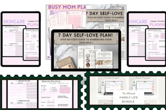 design responsive hyperlinked planner, setup etsy shop, digital products planner