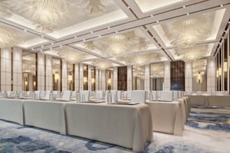 interior design for event venue, theater, clubs, concert hall, lounge, rendering
