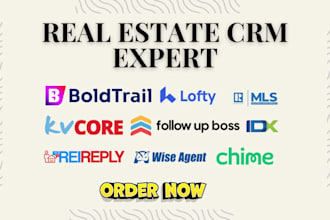 setup lofty CRM website, boldtrail, kvcore, chime, follow up boss, kv core CRM