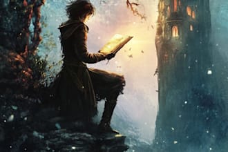 create an epic fantasy book cover design or ebook cover