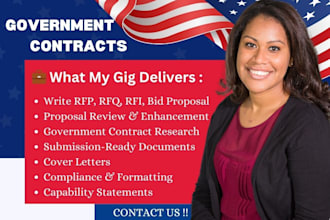 write your rfp, rfi, rfq bid proposal or government contract