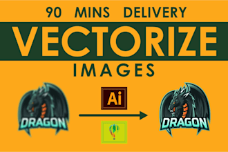 do vector tracing, trace logo, redraw, vectorize image in 90 mins