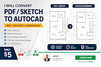 convert PDF to autocad dwg from sketch or image