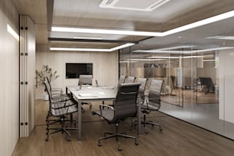 design modern executive office, meeting room, reception lobby, and pantry