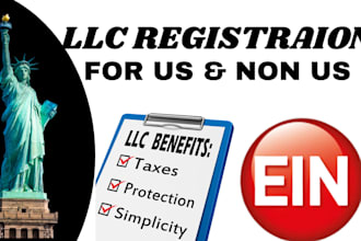 register US llc registration create non US llc open ein wyoming llc with US bank