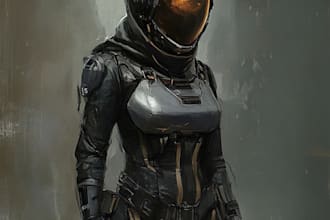 create a sci fi art and sci fi character art in your choice