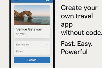 build a custom no code mobile app for travel booking or business use