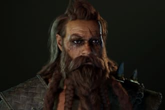 model aaa game cinematic character, viking realistic character,sculpt3d,xgen ue5