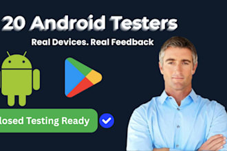 provide 12 testers 20 testers for android app google play console closed testing