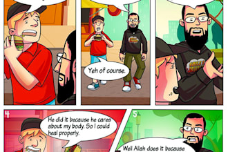 draw comic strip webtoon or comic book artist cartoon style