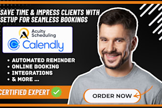 professionally setup acuity scheduling, calendly setup for seamless bookings