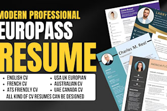 write your europass cv create europian resume for UK USA federal military update