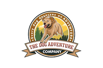design memorable dog adventure company logo