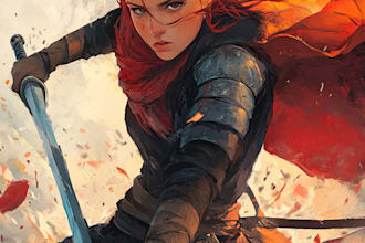 make a for  comic cover illustration
