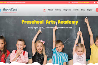 design kindergarten, preschool, daycare and childcare website