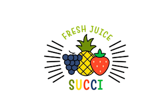 design a modern creative fruit juice or beverage brand logo