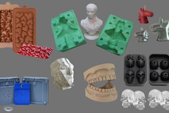 do 3d chocolate mold design injection mold silicone mold in solidworks, printing
