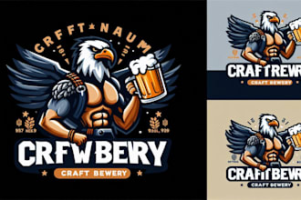 design bold, modern craft brewery logo very fast with super color