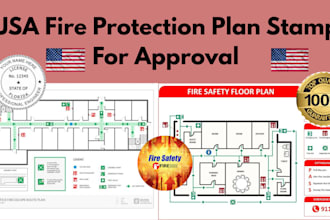 do usa ca, fl, tx, il, ga, pa fire protection plan stamp for approval