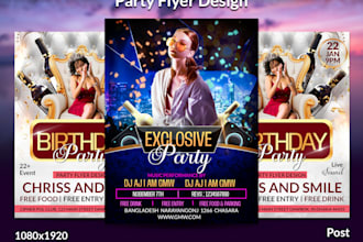 create flashy unique party flyer design eye catchy by public