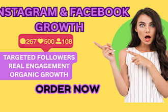 grow and promote instagram page facebook page for organic growth and engagement