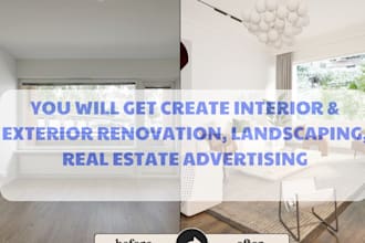 create interior and exterior renovation landscaping real estate advertising
