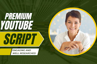write engaging and original youtube video script for any niche