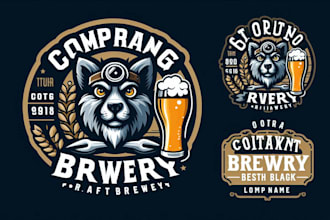 do elegant bold, modern craft brewery logo design with unlimited revision