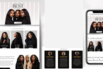 design hair extension website, beauty salon website, wix hair extension website