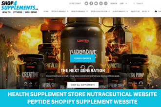 health supplement store nutraceutical website peptide shopify supplement website