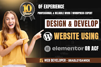 create wordpress website with acf or elementor pro