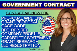 win government contract, proposals, rfq, rfp, rfi, grant proposal,cage code