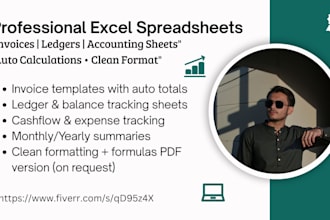 create business invoices, ledgers, and excel account sheet