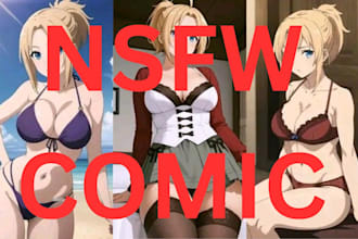draw erotic nsfw comic page in anime manga art style for your comic book