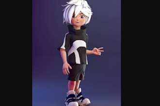 produce3d mascot cartoon game ready character,rig3d animation,texture,cute chibi