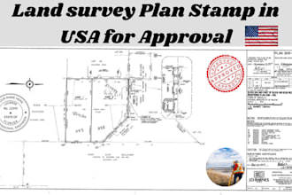 do usa fl, ca, il, ga, pa, tx land survey plan stamp for city permit