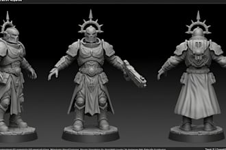 sculpt warhammer 40k miniature 3d model dnd tabletop 3d figurine for 3d printing