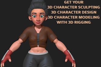 do 3d character modeling 3d character design 3d rigging for game and firm