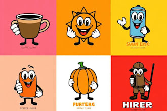 create retro vintage mascot cartoon illustration logo